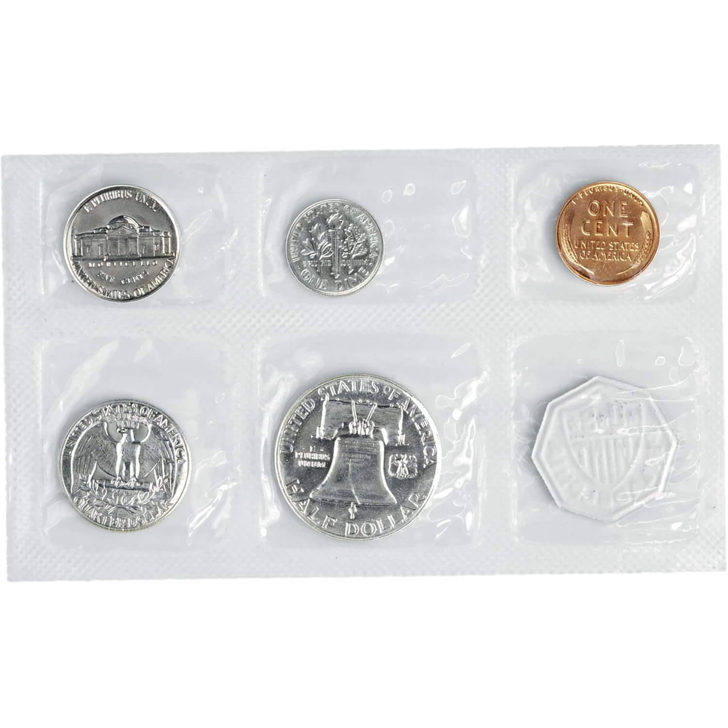 1955 No Mint Mark U.S. Mint Proof Set Cent, Nickel, Dime, Quarter, Half Dollar US Mint Proof