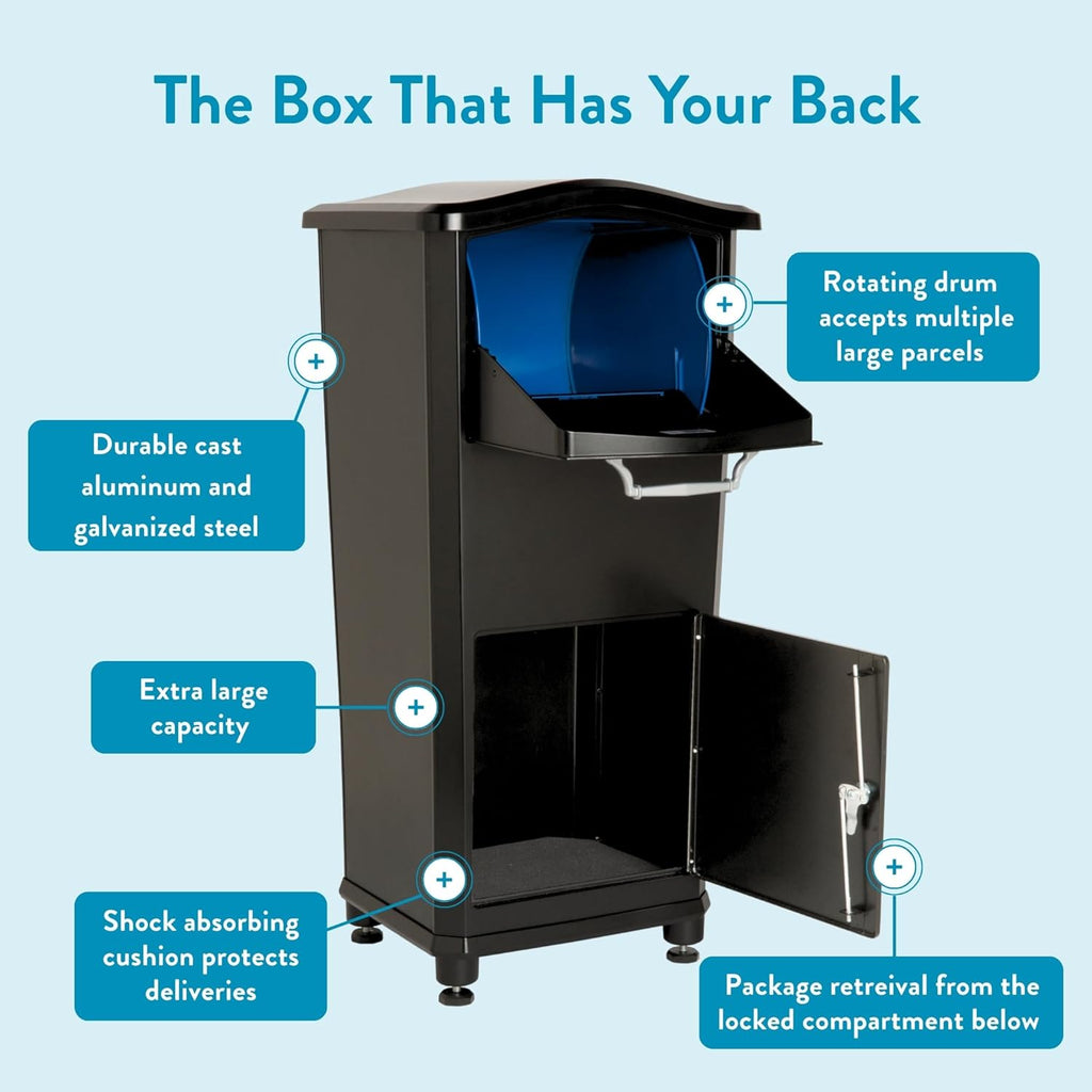 Architectural Mailboxes 6900B Elephantrunk Parcel Drop Box Black