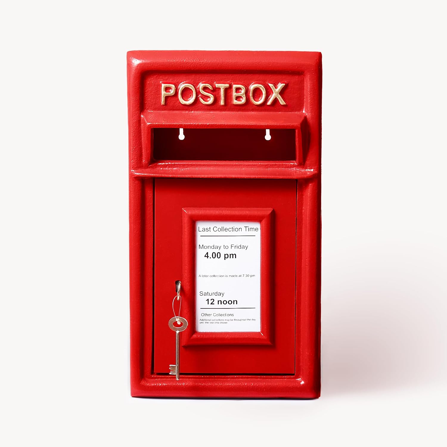 ACL Royal Mail Post Box – Red Mail Box with Lock – Pillar/Wall Mounted Post Box – Lockable Postage Box Royal Mail Replica – Durable Cast Iron Post Office Box (Post Box RED 17D x 44H)