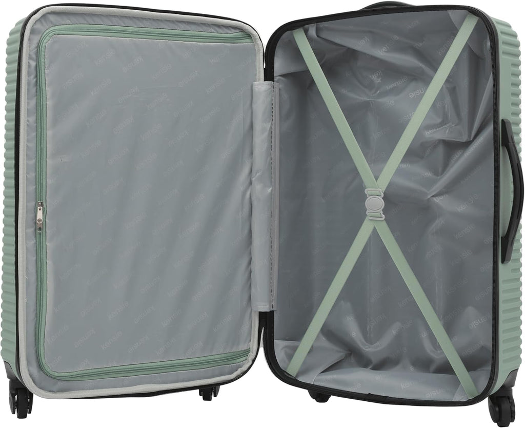 kensie Women's Hillsboro Luggage & Travel Bags Set, Green Granite, 4 Piece Set