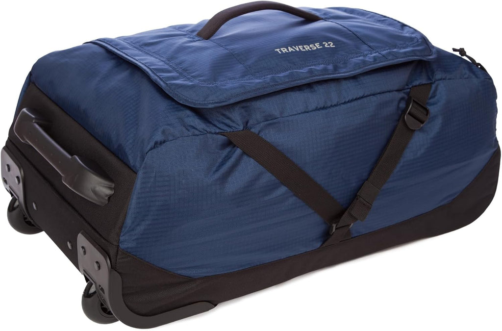 Eddie Bauer Traverse Luggage | Roller Wheels | Telescoping Handle | Travel | Vacation | Ripstop Nylon - Medium Indigo, 22'