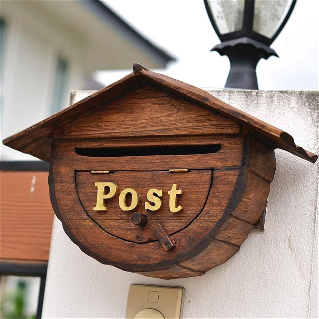 Modern Delivery Letterbox Retro Mailbox Outdoor Wood Postbox Villa Home Improvement