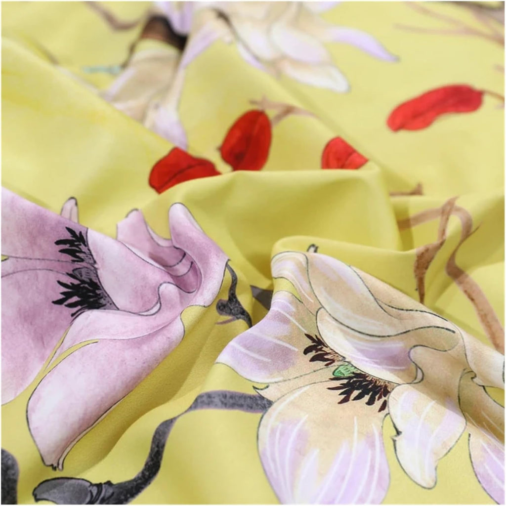 Egyptian Cotton Bedding Queen King Size 4Pcs Birds and Flowers Leaf Gray Shabby Duvet Cover Bed Sheet Pillow Shams,Cotton Duvet