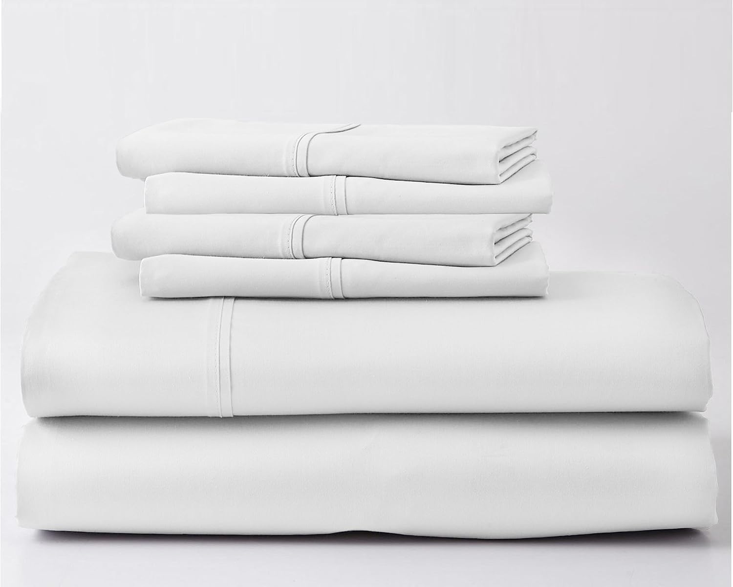 Queen Size 6 PC Luxury 700 Thread-Count Soft Crisp Percale Weave 100% Egyptian Long Staple Cotton Bed Sheets Oversized Sheet Set 15 Inch Deep-Pockets - Queen, Percale White