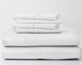 King Size 6 PC Luxury 700 Thread-Count Soft Crisp Percale Weave 100% Egyptian Long Staple Cotton Bed Sheets Oversized Sheet Set 15 Inch Deep-Pockets - King, Percale White