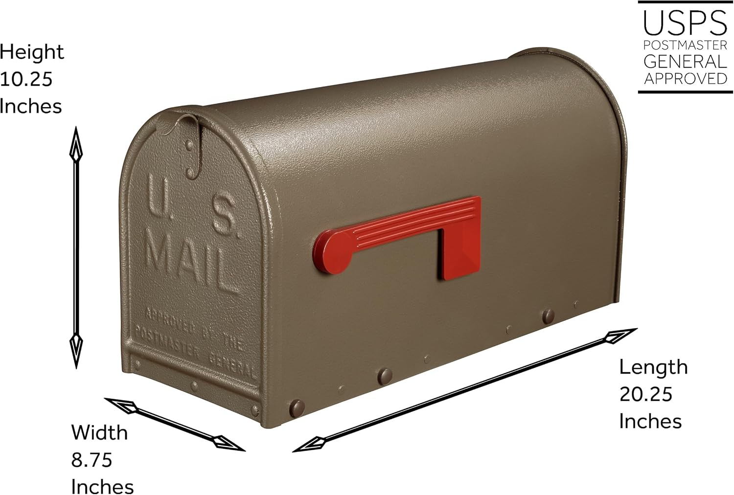 Janzer Mailbox - Textured Bronze - Large