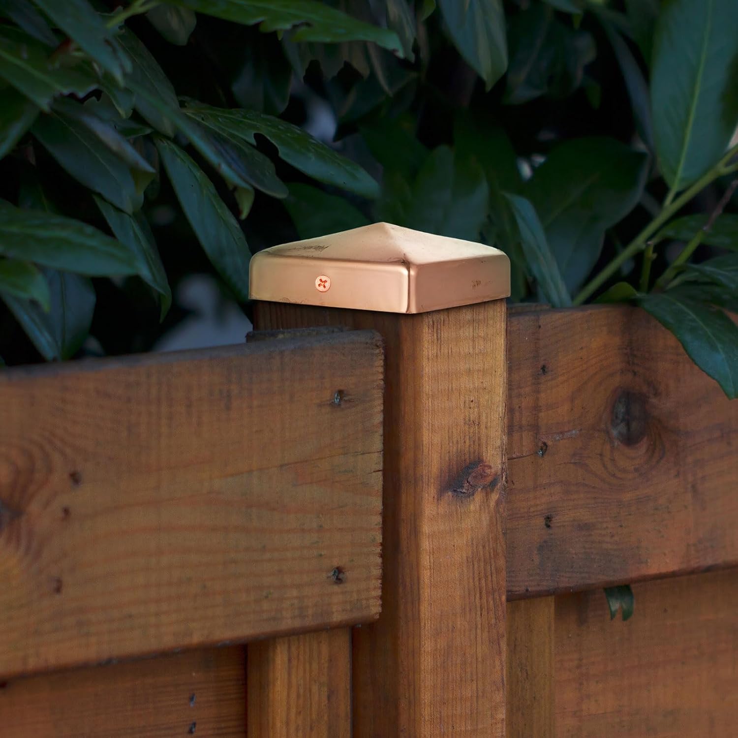 Tandefio 16 Pcs 4x4'' Solid Copper Post Caps Fence Pyramid Decking Caps with Screw for Metal Wood Cedar Fence Deck Corridors Mailbox Posts End Cover