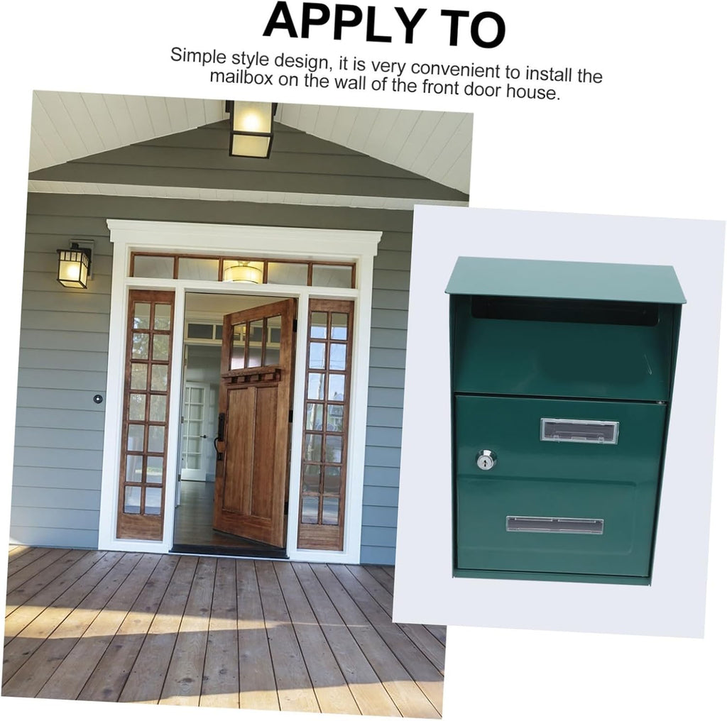 Tofficu 2pcs Large Wall Mount Mailbox Cast Aluminum Modern Design Secure Letter Box Sturdy and Durable