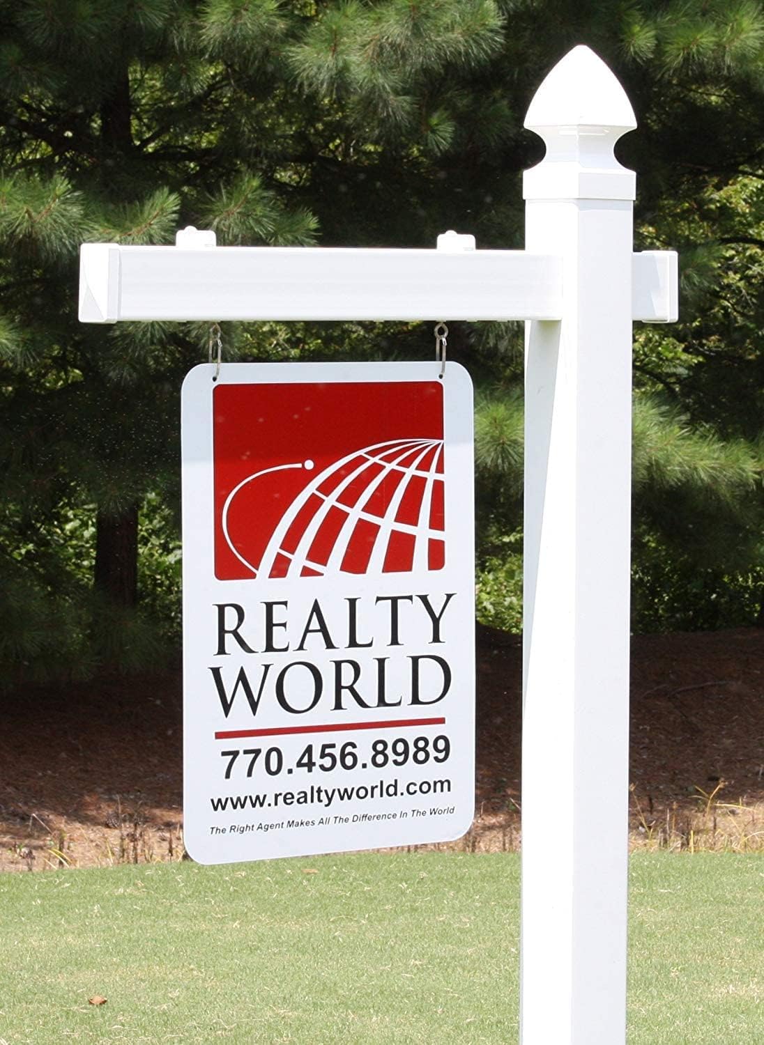 4Ever Products Vinyl PVC Real Estate Sign Post - White - 5' Tall Post - 2 Pack