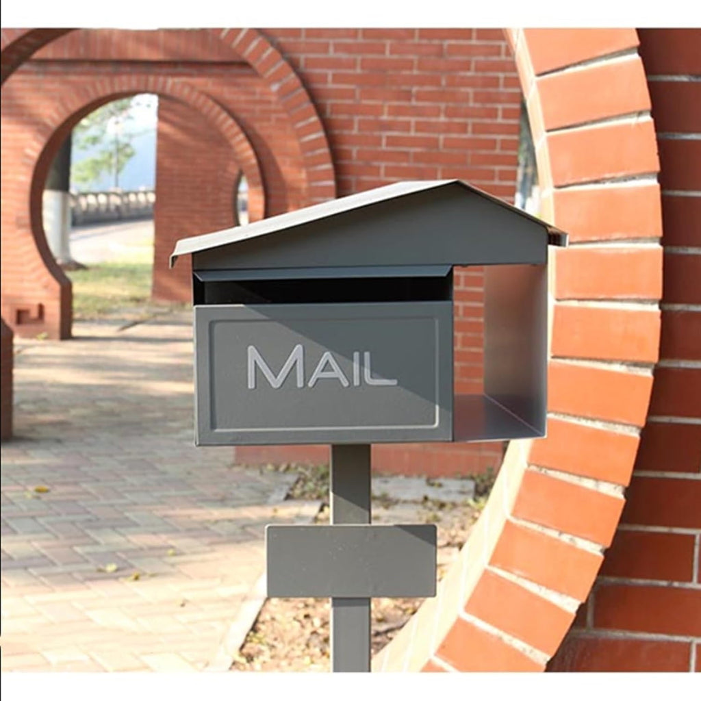 CUBANE Post Box, Wall Mounted Letterbox, Letter Boxletterbox Postbox Post Mounted Outdoor Metal Mailbox and Stand Modern Style Mailboxes Villa Garden Park Newspaper Letter Floor Box Mailbox