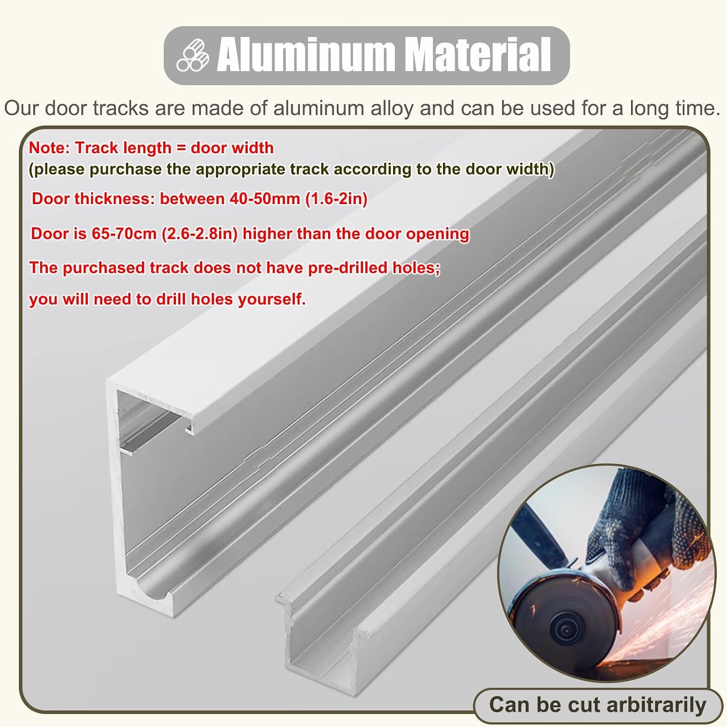 Concealed Sliding Barn Door Hardware with Soft Close Mechanism, 82 84 89 98 104 107 124 163 170 cm Trackless Sliding Ghost Door Track, Invisible(129.5cm/51inch)