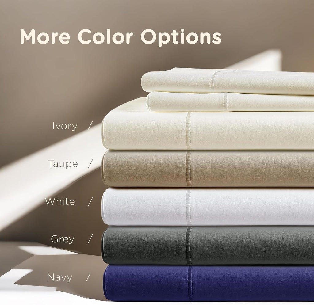 Hyde Lane 100% Egyptian Cotton Sheets Set King Size - 1000 Thread Count - 4 Piece Bed Sheet Sets with 16' Deep Pocket - Luxury Sateen Weave, Navy