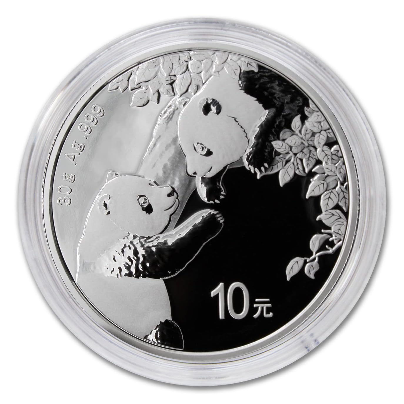 2016 - Present (Random Year) 30 g Gram Chinese Silver Panda Coin Brilliant Uncirculated (in Capsule) with Certificate of Authenticity ¥10 Yuan Seller BU