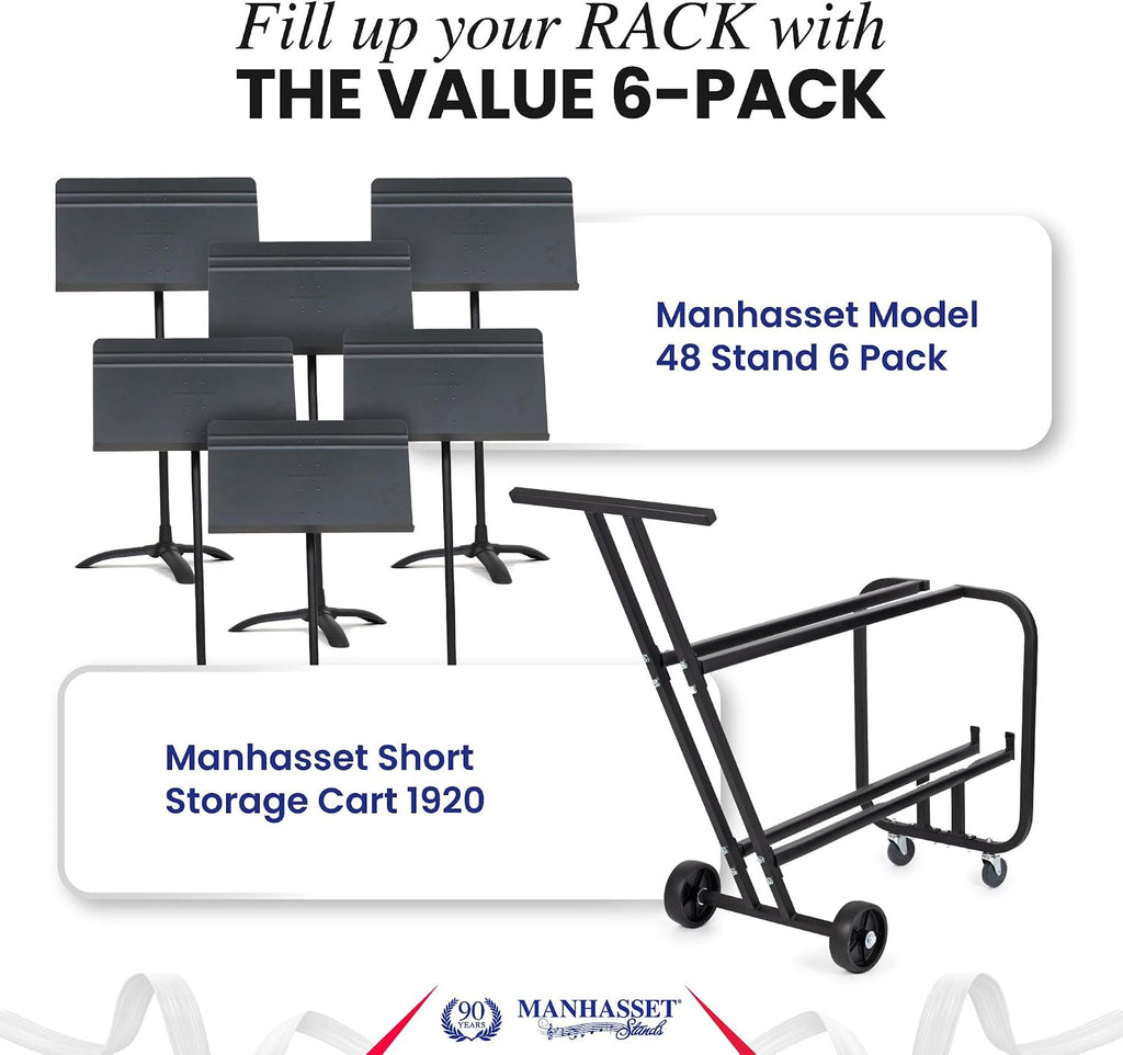Manhasset 1920 Short Storage Cart for Music Stands - Holds 12 Manhasset Music Stands