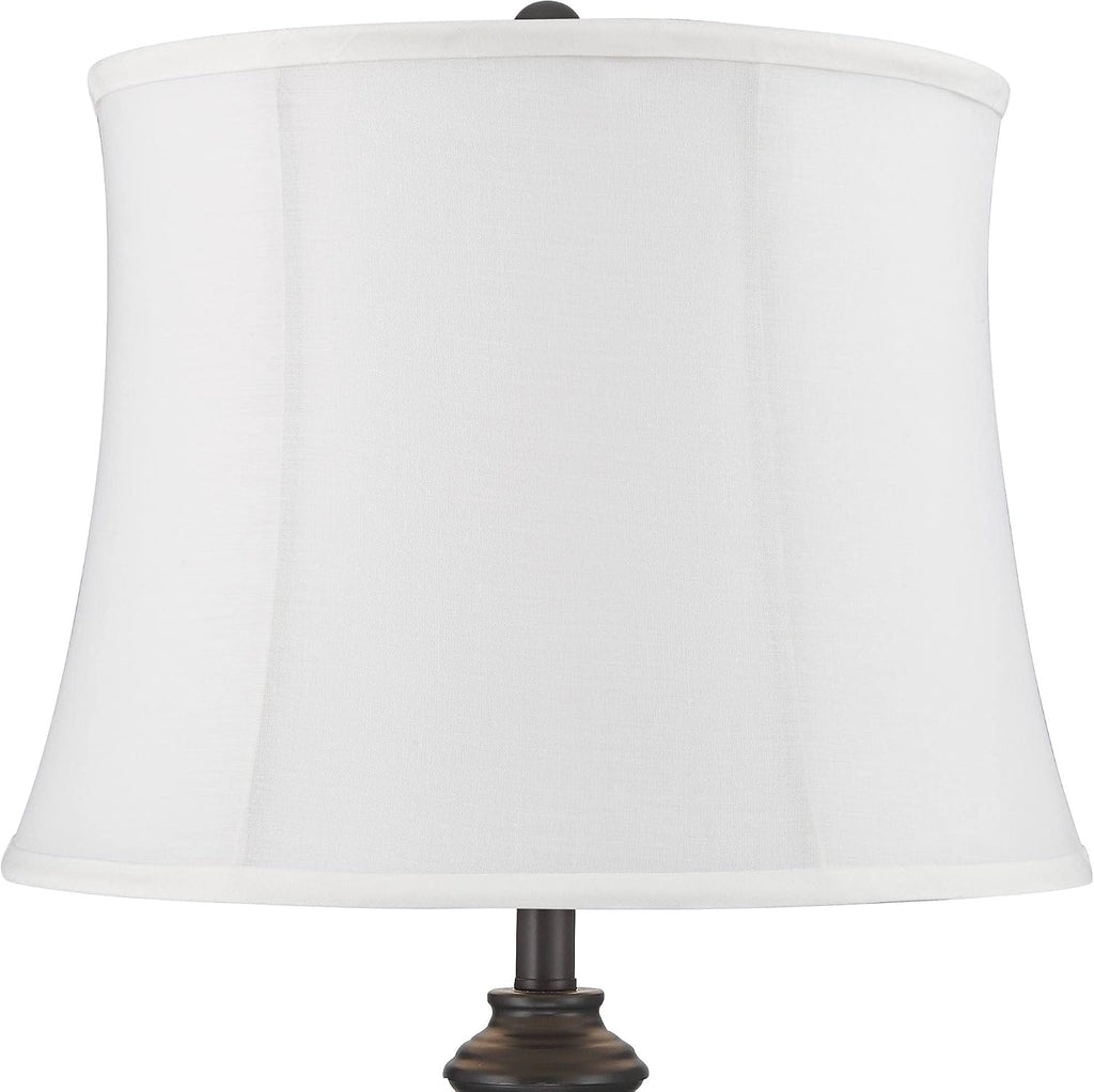 360 Lighting Lynn Modern Buffet Table Lamps 26' Tall Skinny Set of 2 Black Metal Cream White Fabric Softback Drum Shade Decor for Living Room House Home Bedroom Nightstand Dining Family Entryway