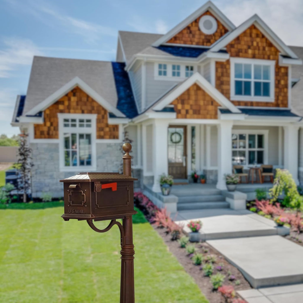 Special Lite Kingston Curbside Mailbox with Ashland Post - Copper Mailbox with Aluminum Post - SCK-1017_SPK-600-CP