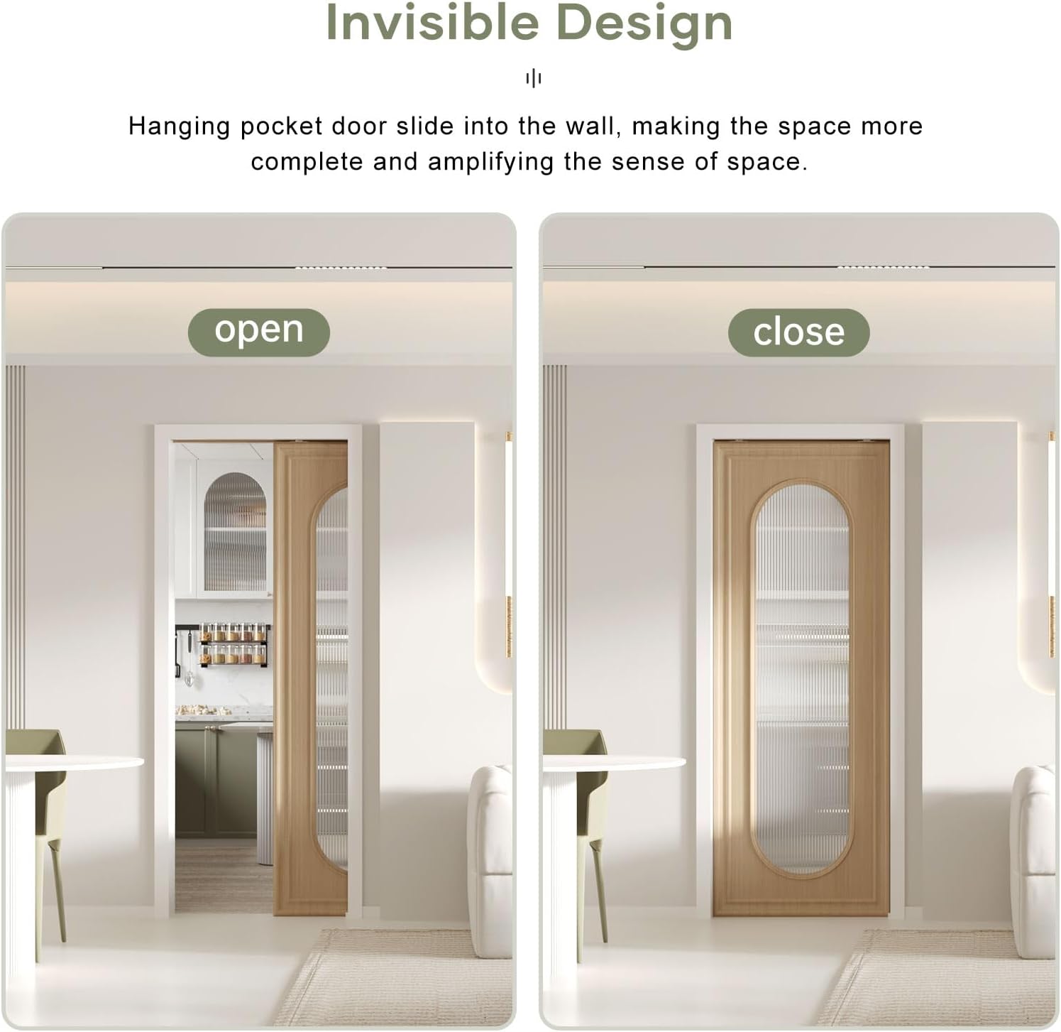 EaseLife 32x84in Pocket Door Frame Kit with Two-Way Soft Close Mechanism for 2X4 Studs Wall,Sliding Hardware for 24'-32' Wide Door,Aluminum,Slide Smoothly Quietly,Easy Install,No Door (32in x 84in)
