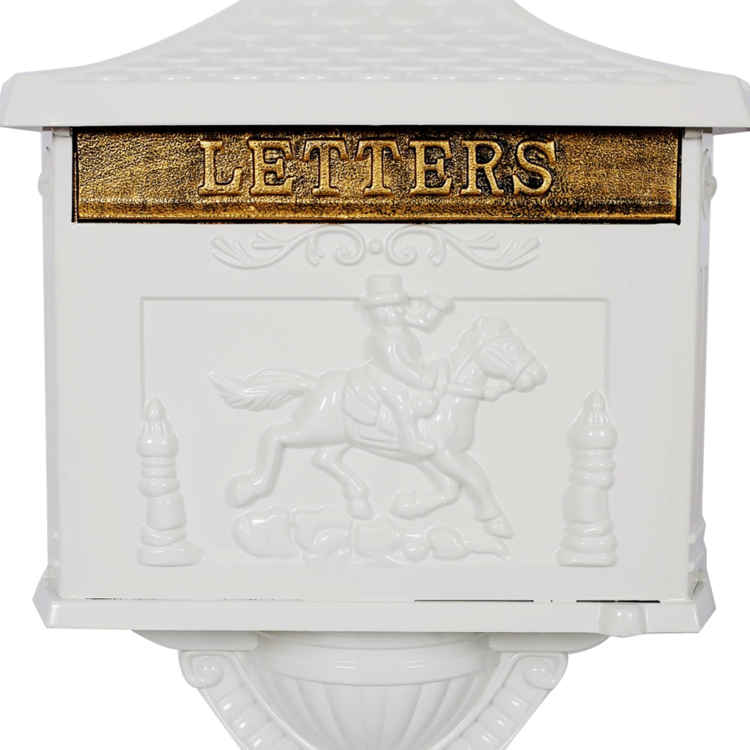 Mailboxes for Outside with Post,Mailbox Cast Aluminum Mail Box Postal Box Security Heavy Duty New (Aluminium+White)