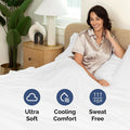 1000 Series - 100% Egyptian Cotton Sheet Set Soft & Comfy Breathable Hotel Quality Luxury Bedding - Fits Mattress Up to 18-20' Deep (Queen Size- Stripe Beige)