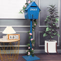Key Drop Box Wall Mount Mailbox Mailboxes for Outside Wall Mount, Metal Mailbox, Complete System with Steel Mailbox and Aluminum Post Included(Blue)
