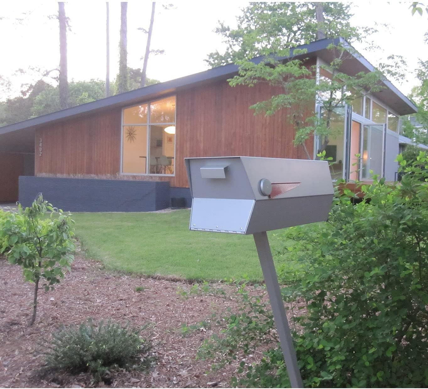 modbox USA Modern Curbside Mailbox Post (Silver)