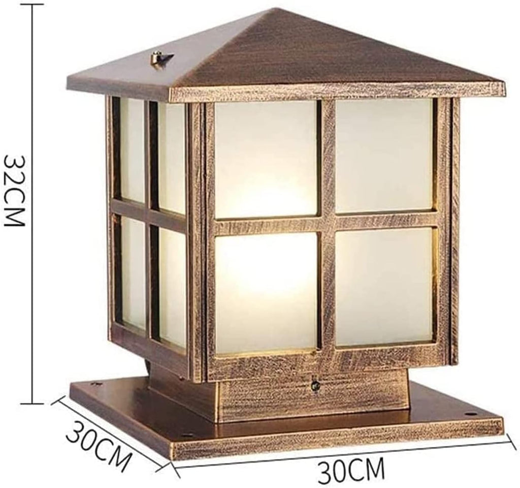 Courtyard light Outdoor Floor Lamps Lantern Wood Mailbox Posts for Outside Porch Columns and Pillars Outdoor Post Lights Bronze Black Fixtures Pillar Light Street Lamp ( Color : Bronze , Size : Height
