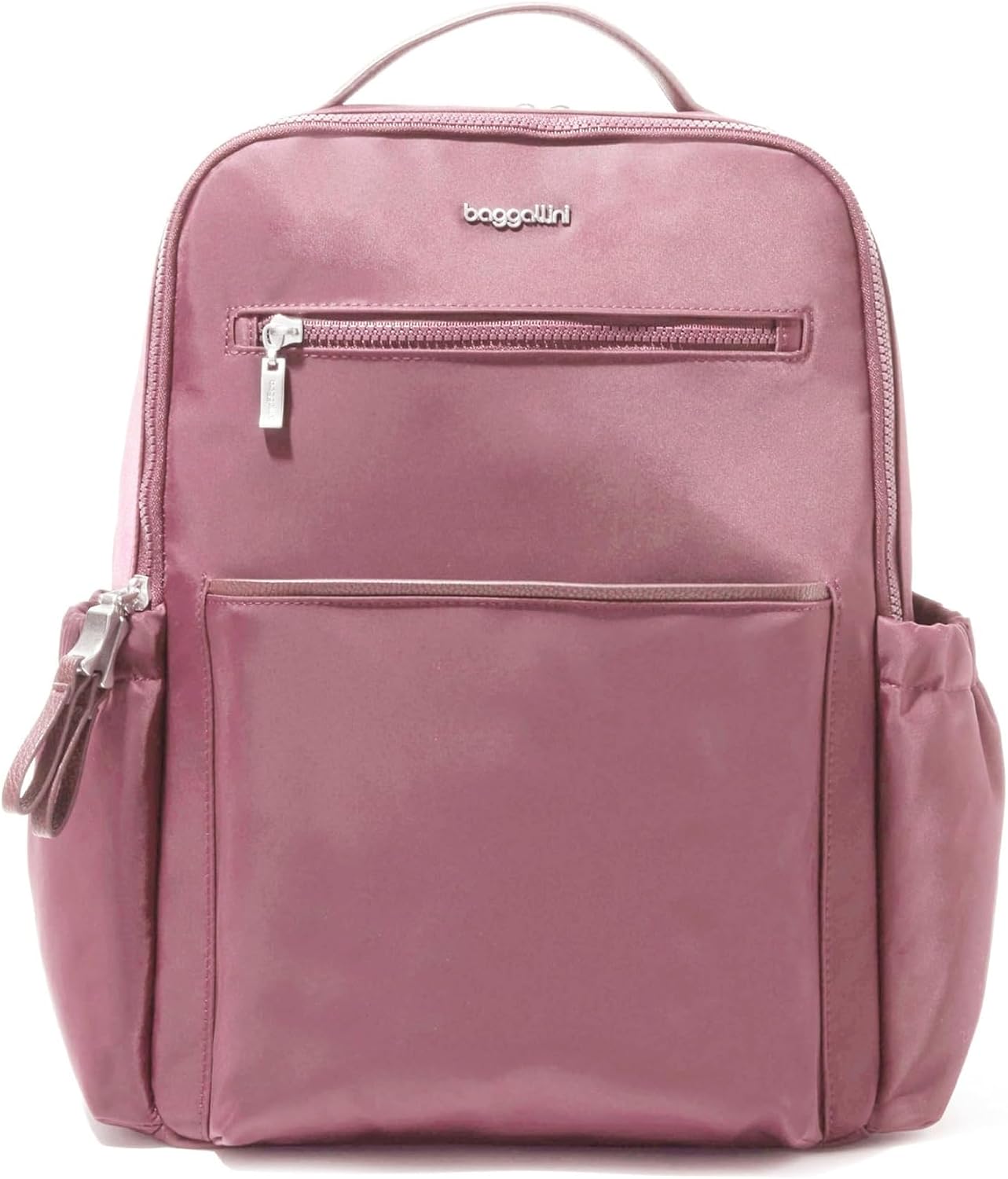 Baggallini Tribeca Expandable Laptop Backpack, Mauve Twill