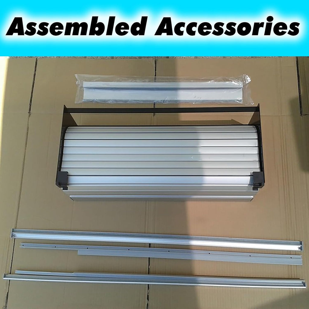 Metal Tambour Door Wall Cabinet with Roll Shaft, Custom Size Straight Sliding Roll Up Gate Kit for RV/Motorhome/Office/Hotel/, Closet Appliance Storage Bins Decor Doors(W 16 x H 24 inch)