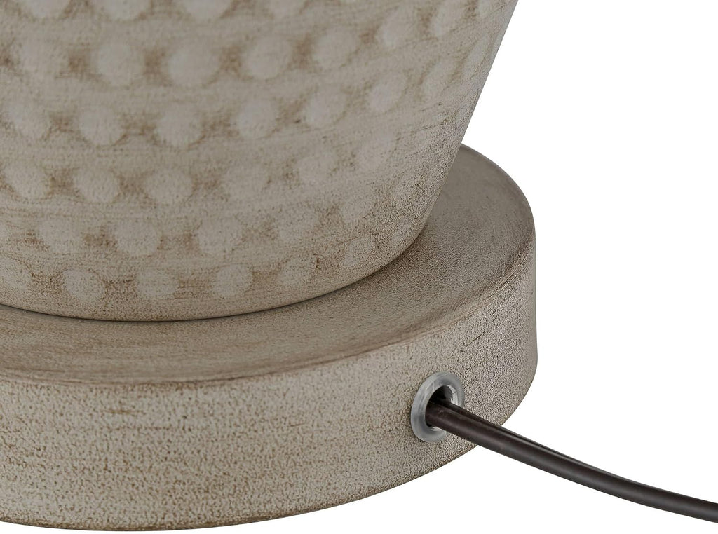 360 Lighting Rupert 24 3/4' High Vase Farmhouse Rustic Traditional Table Lamps Set of 2 Beige Hammered Metal Linen Off-White Shade Living Room Bedroom Bedside Nightstand House Office Home Reading