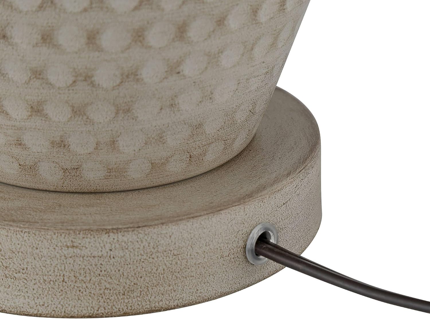360 Lighting Rupert 24 3/4' High Vase Farmhouse Rustic Traditional Table Lamps Set of 2 Beige Hammered Metal Linen Off-White Shade Living Room Bedroom Bedside Nightstand House Office Home Reading