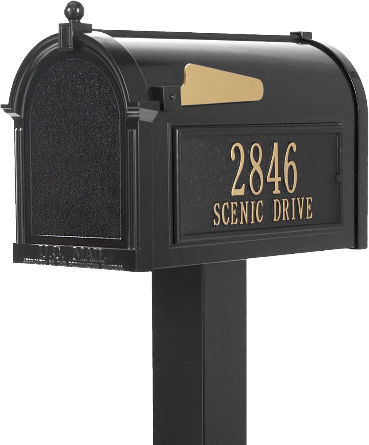 Whitehall™ Personalized Whitehall Premium Mailbox with Side Address Plaques & Post Package (4 Colors Available)
