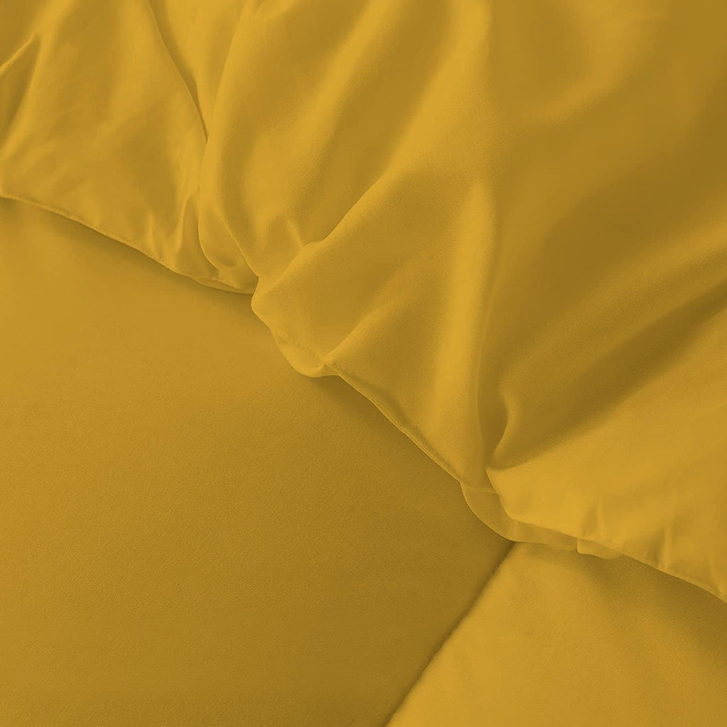 5 PC Straight Line Pattern Comforter Set Premium Super Soft 600 GSM All Season | 1000 Thread Count | 100% Egyptian Cotton ( Full/Queen Size, Golden Color)