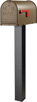 Janzer Post with Mailbox (Black Post with Bronze Mailbox)