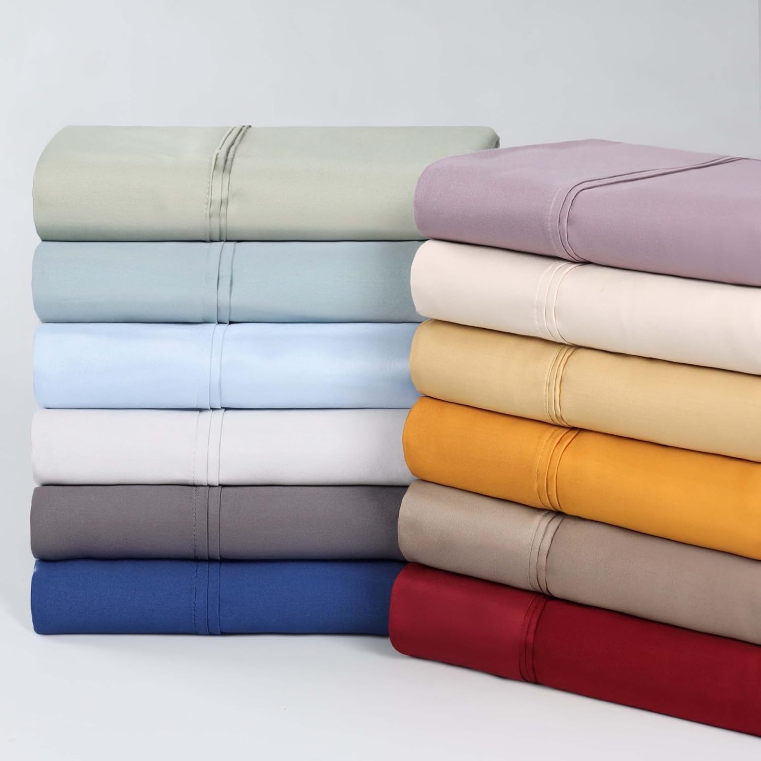 Superior 1200 Thread Count Egyptian Cotton Sheet Set, Bedroom Sheets, Modern Home Essentials, Luxury Bedding, 1 Elastic Deep Pocket Fitted Bed Sheet, 1 Flat Sheet, 2 Pillowcases, Queen, Ivory