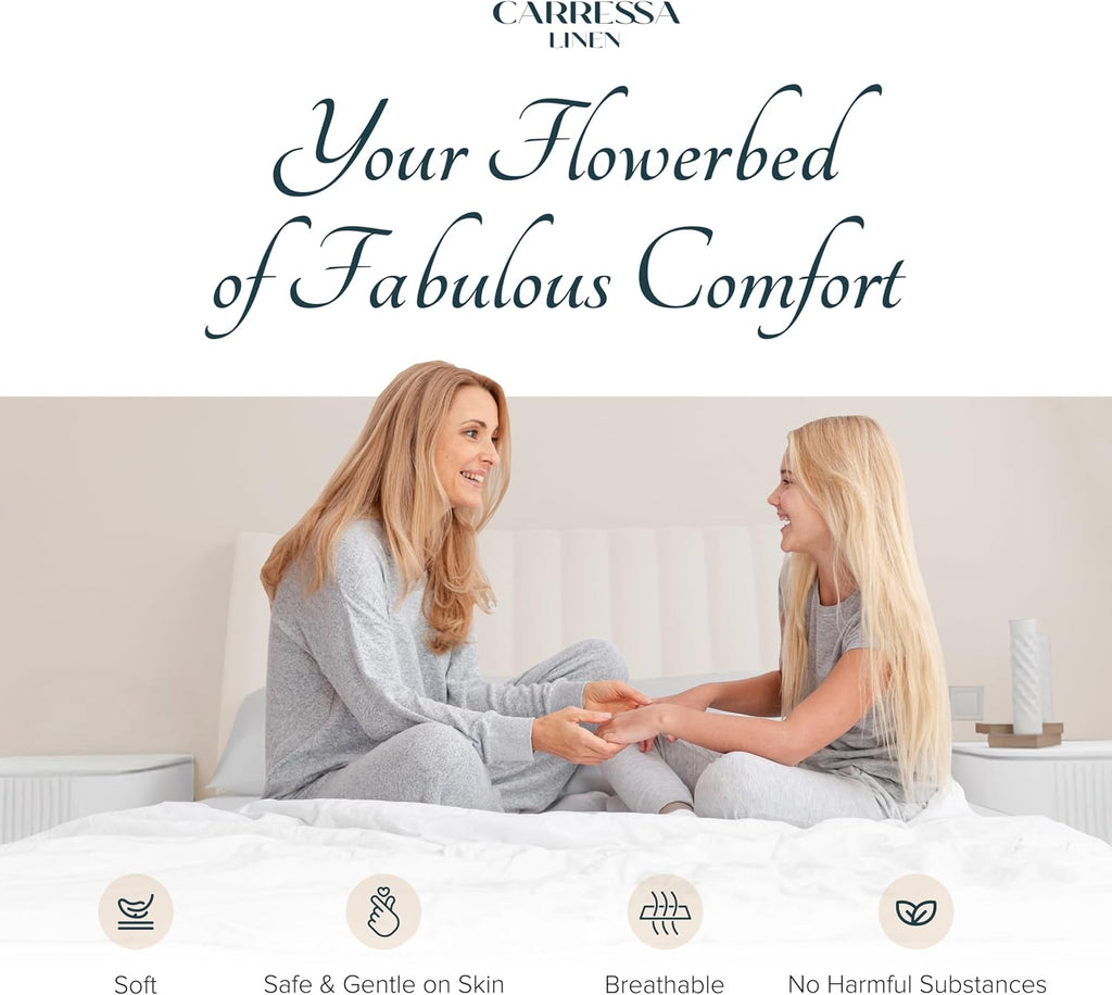 Carressa Linen 100% Egyptian Cotton King Size Sheets Set - Luxury 1500 Series Heliconia Collection Egyptian Cotton Sheets King Size (4 PC, Dark Grey), 17' Deep Pocket, Sateen Hotel Quality Bedding