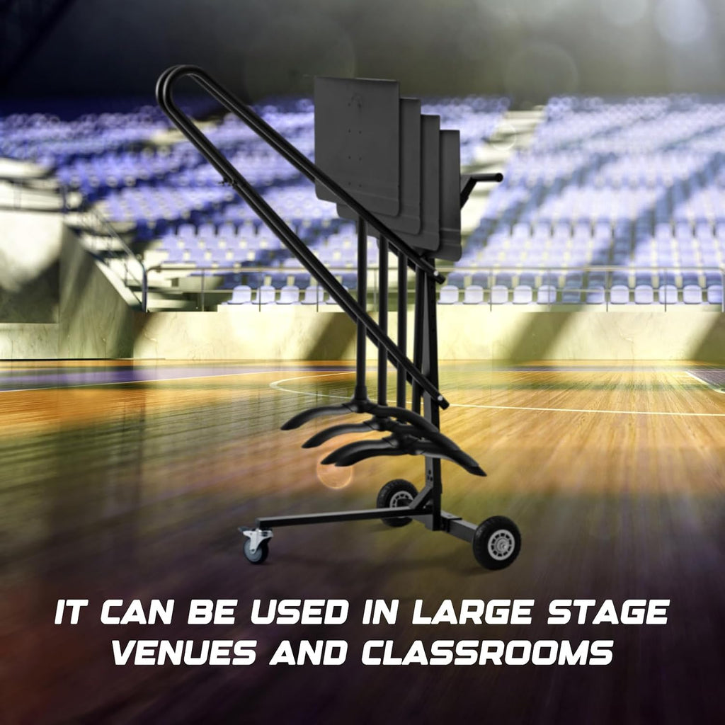 Aurelema Music Stand Storage Cart for 8 Melody Music Stands Metal Portable