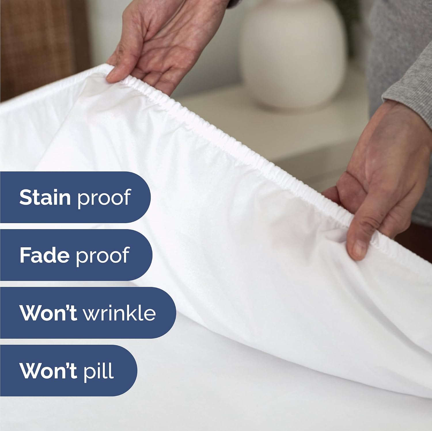 Bulk Case Pack of 20 Fitted Sheets - (20) Queen Size Fitted Sheets with Deep Pockets - Wholesale Bulk Bedding for Hotels, Spas & Airbnbs - Breathable & Cooling - Soft and Wrinkle Free - (Queen, White)
