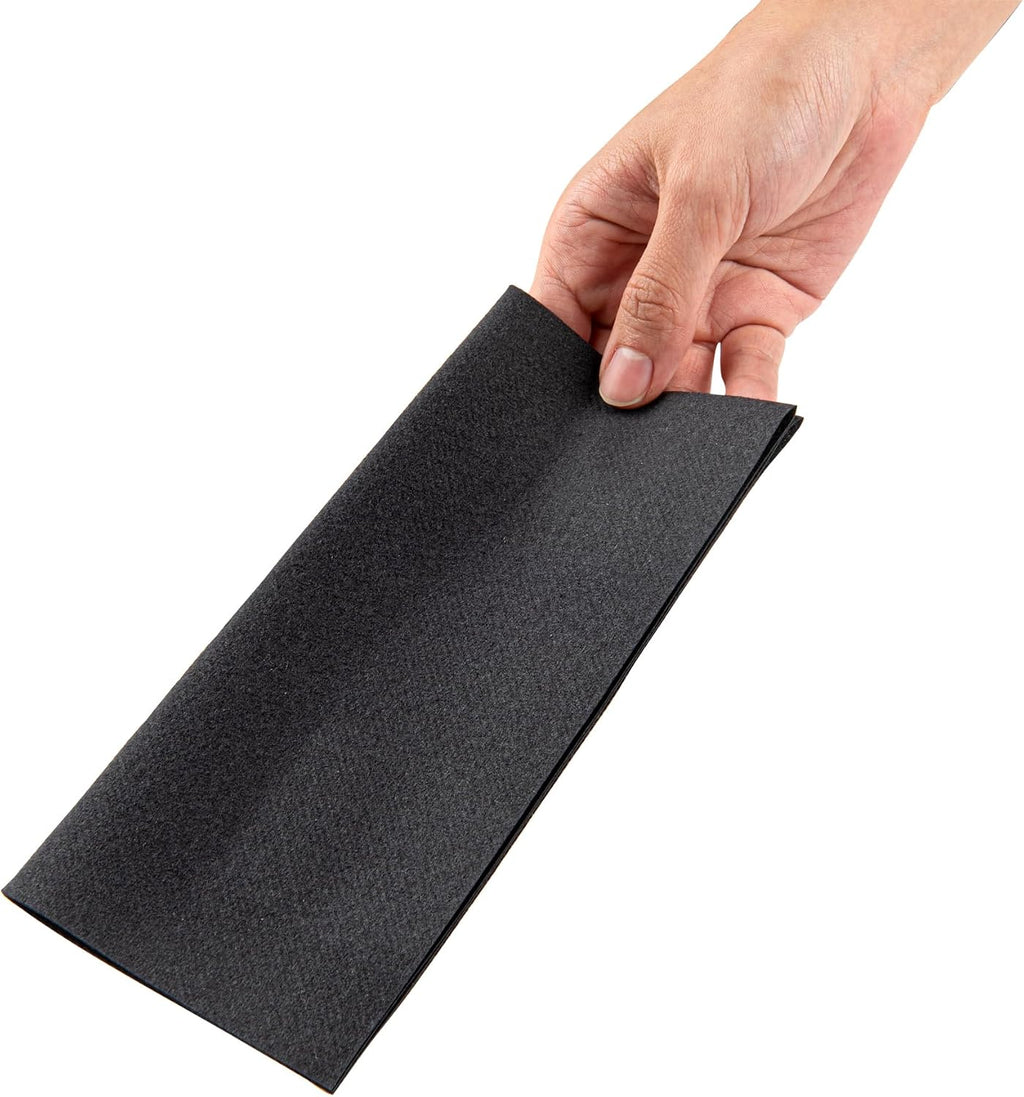 Luxenap 15.8 X 7.9 Inch Linen-Feel Guest Towels, 600 Hand Towels - ¼ Fold, Air-Laid, Black Paper Dinner Napkins, Disposable, for Restrooms, Kitchens, and Tables - Restaurantware