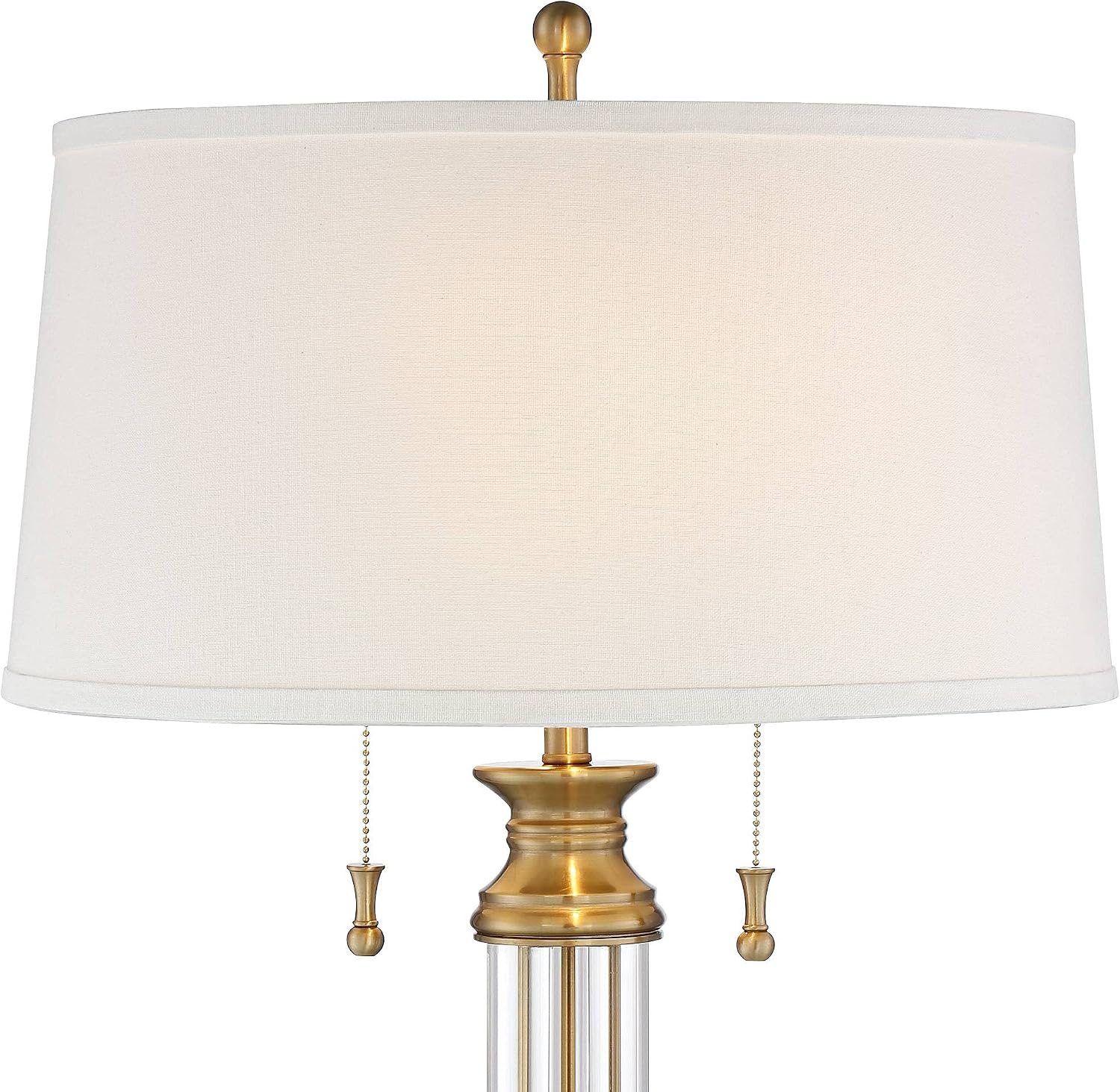Vienna Full Spectrum Rolland Traditional Table Lamp with USB Dimmer 30' Tall Antique Brass Metal 2-Light Tapered Drum Shade for Living Room Bedroom House Bedside Nightstand Home Office