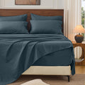 Bedlifes 100% French Linen Sheets Queen Size 18-24'Extra Deep Pocket 4-Piece Set Breathable & Moisture-Wicking,Soft & Durable Sheets for Thick Mattresses(Cool Gray)