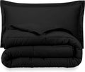 Oversized Queen All-Season Cooling Warmth Comforter Set – 3 Piece Bedding – 100% Egyptian Cotton, Long-Staple & Silky Soft – Luxury Hotel-Quality Duvet Insert – Machine Washable - Black