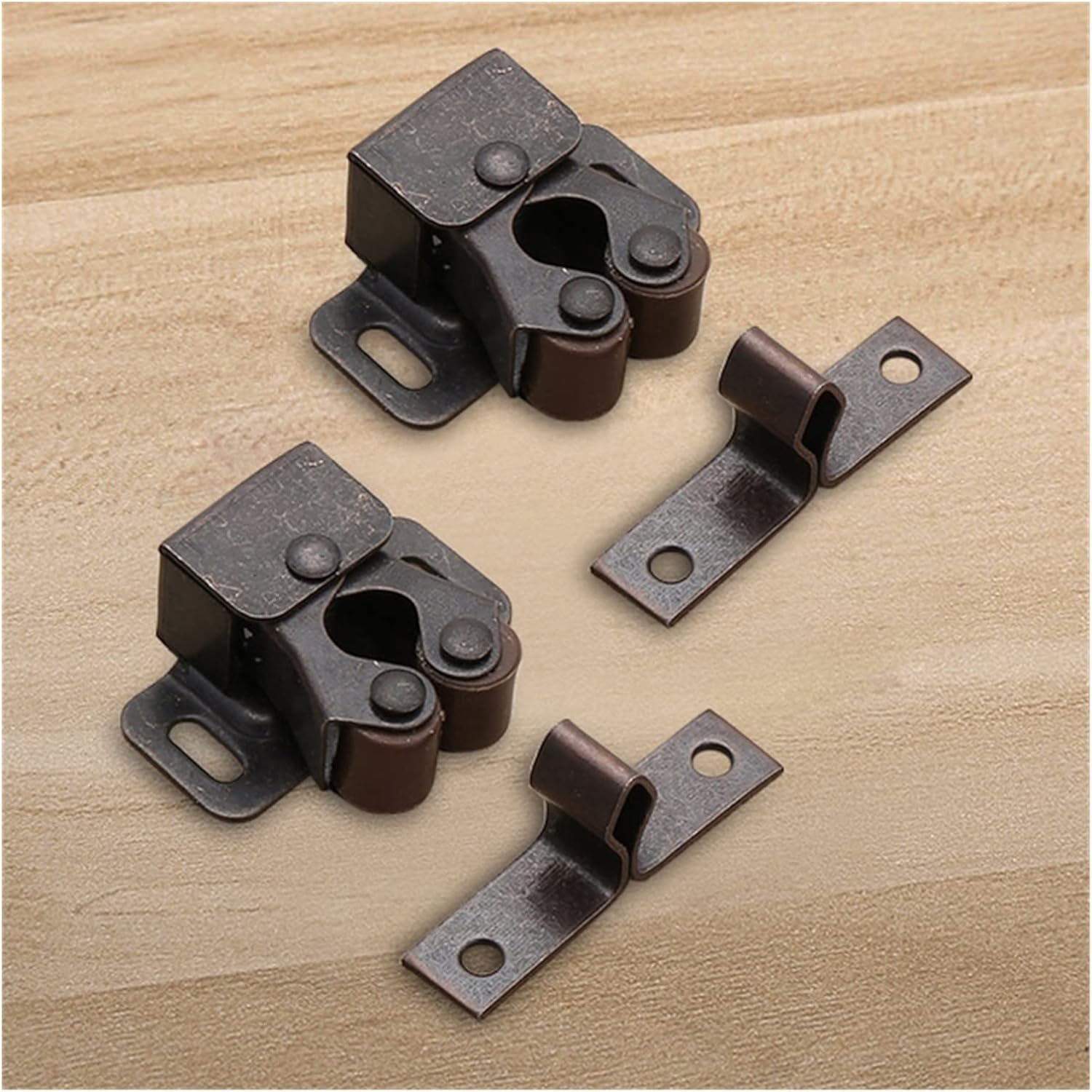 2PCS Magnet Cabinet Catches Door Stop Closer Stoppers Damper Buffer for Wardrobe Hardware Furniture Fittings Accessories(Red Bronze)