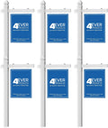 4Ever Products Vinyl PVC Real Estate Sign Post - White - 5' Tall Post - 6 Pack