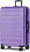 KYME Large Suitcases with Wheels Hardshell 28 Inch Luggage TSA Approved Big Checked Luggage Durable Travel Rolling Suitcase for Women Lt Purple