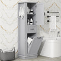Tall Bathroom Storage Cabinet with Tilt-Out Compartment, Modern Bathroom Accent Storage Cabinet with Adjustable Shelves, Soft-Close Hinges, for Home Kitchen, Living Room (Gray Style5)