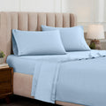 Superior Egyptian Cotton 4 Piece Sheet Set, Luxury 1000 Thread Count, Modern Design, Sustainable Sheets, Basics, Solid, Deep Pocket Fitted Sheet, Flat Sheet, Pillowcases, California King, Light Blue