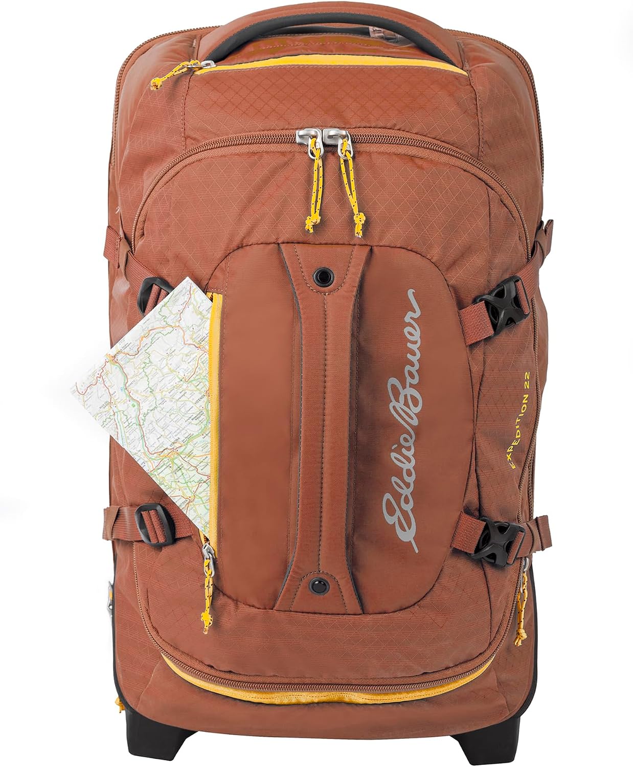 Eddie Bauer Expedition Rolling Duffel Bag with Wheels | Travel | Carry-On | Luggage | Rugged | Durable - Rust, 22'