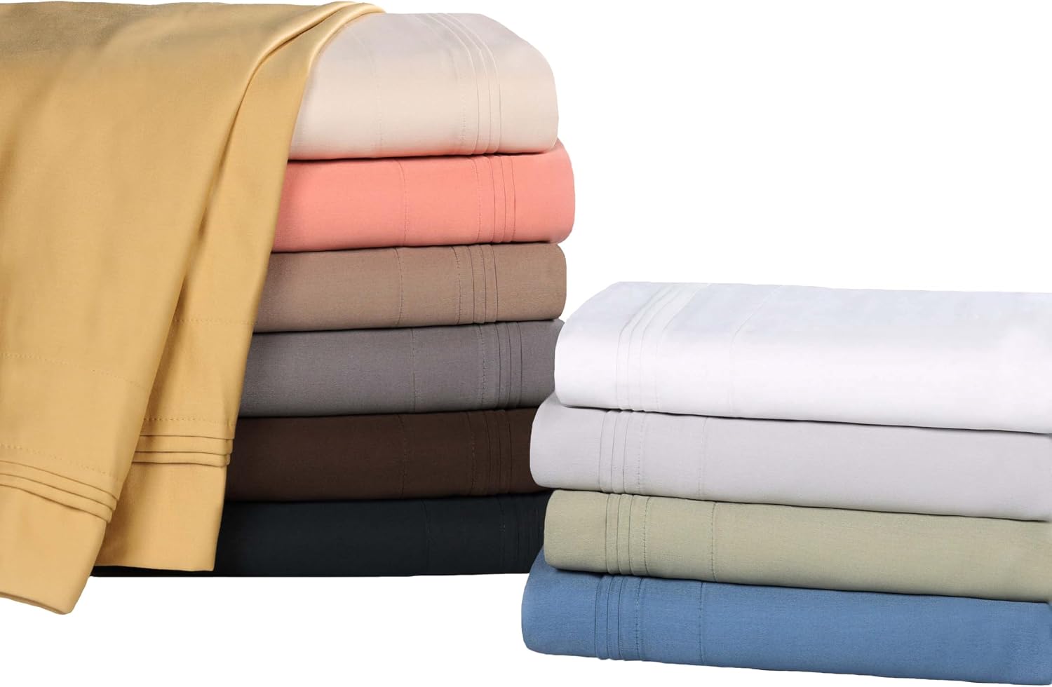Superior Egyptian Cotton 4 Piece Sheet Set, Luxury 1500 Thread Count, Eco-Friendly, Sustainable Sheets, Ultra-Soft Basics, Solid, Deep Pocket Fitted Sheet, Flat Sheet, Pillowcases, Full, White