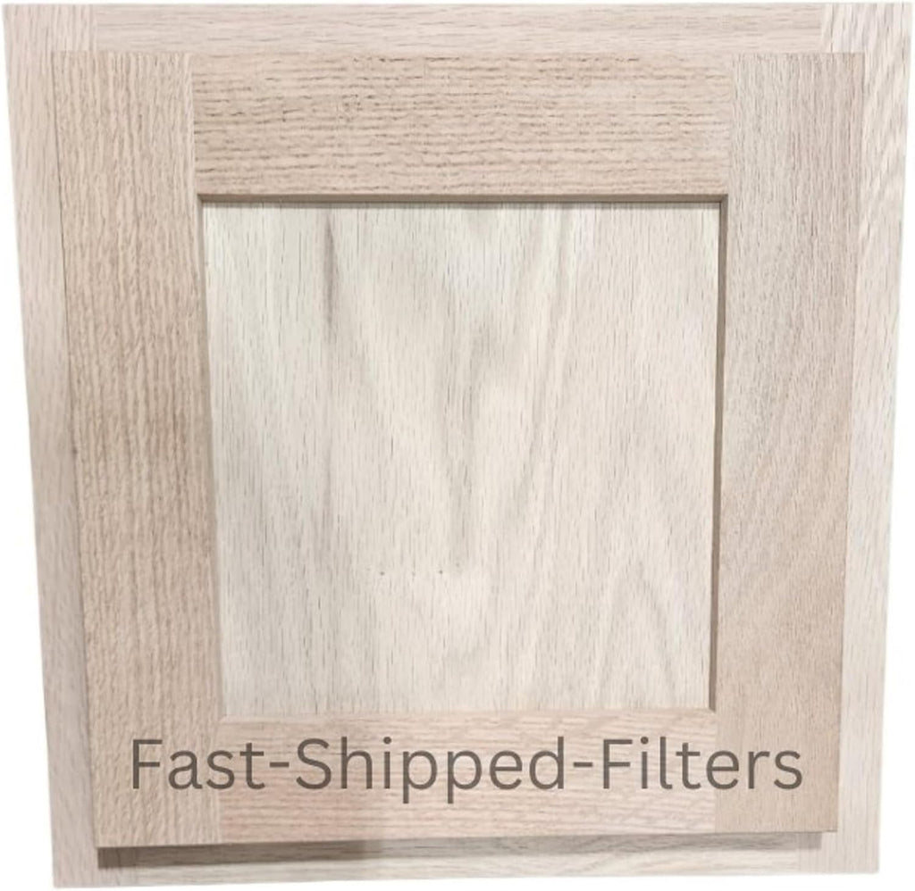 Fast-Shipped-Filters 9x12 Laundry Clothes Chute Door - Oak Framed Shaker Unfinished with Soft Close Cabinet Hinges