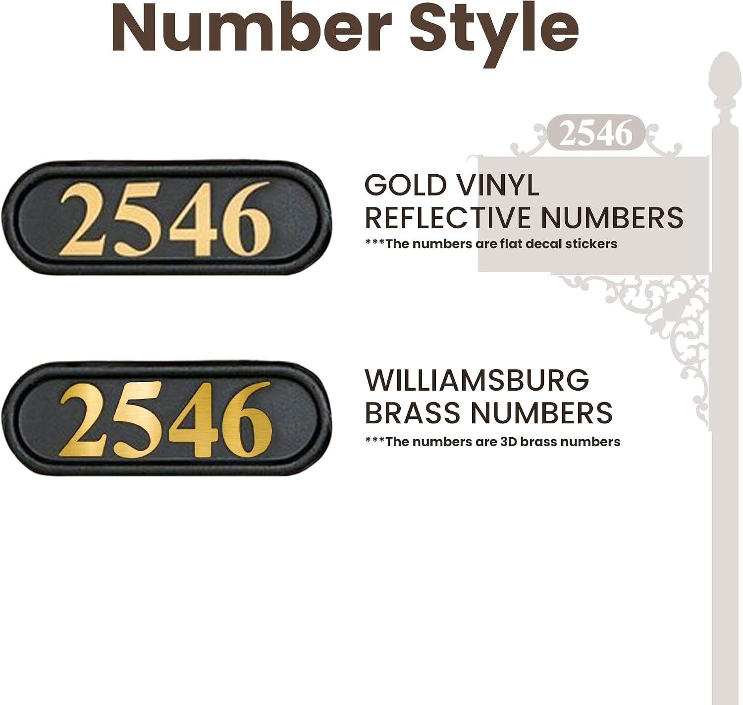 Hampton Mailbox with Post Combo – Black Aluminum Decorative Mailbox – Includes Address Plaque, House Numbers, Pineapple Finial, & Hardware (Large)